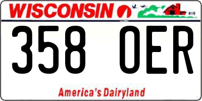 WI license plate 358OER