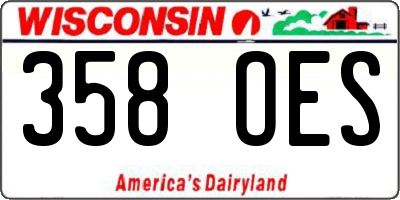 WI license plate 358OES