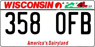 WI license plate 358OFB
