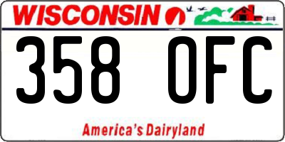 WI license plate 358OFC