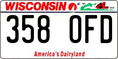 WI license plate 358OFD