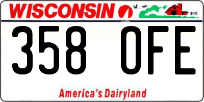WI license plate 358OFE