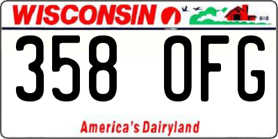 WI license plate 358OFG