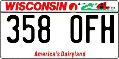 WI license plate 358OFH