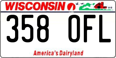 WI license plate 358OFL