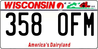 WI license plate 358OFM