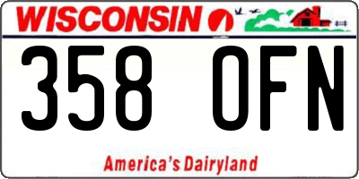 WI license plate 358OFN