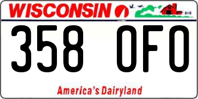 WI license plate 358OFO