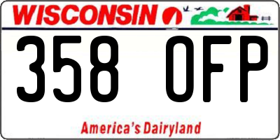 WI license plate 358OFP