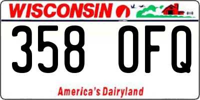 WI license plate 358OFQ