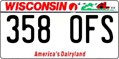 WI license plate 358OFS