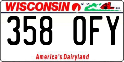 WI license plate 358OFY