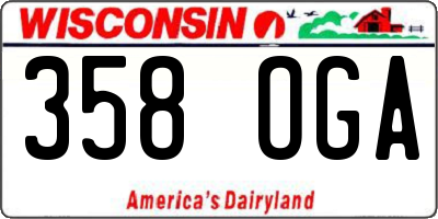 WI license plate 358OGA