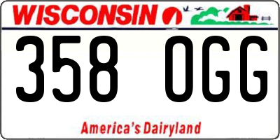 WI license plate 358OGG
