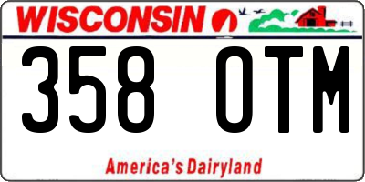 WI license plate 358OTM