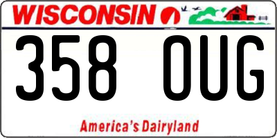 WI license plate 358OUG