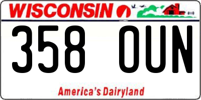 WI license plate 358OUN