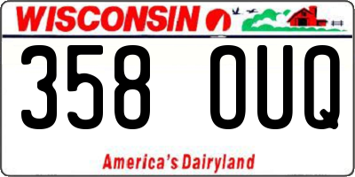 WI license plate 358OUQ