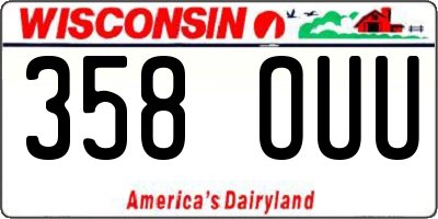 WI license plate 358OUU