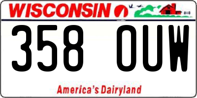 WI license plate 358OUW