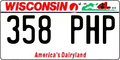 WI license plate 358PHP