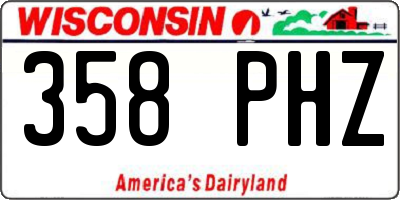WI license plate 358PHZ