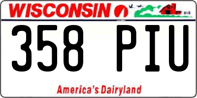WI license plate 358PIU
