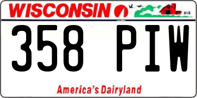 WI license plate 358PIW