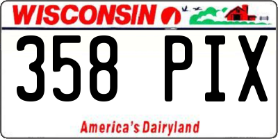 WI license plate 358PIX