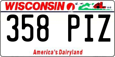 WI license plate 358PIZ