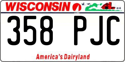 WI license plate 358PJC