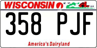 WI license plate 358PJF