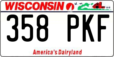 WI license plate 358PKF