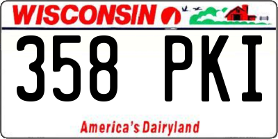 WI license plate 358PKI