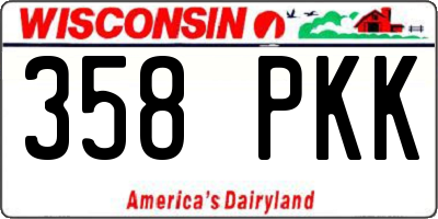 WI license plate 358PKK