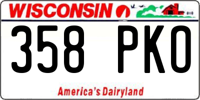 WI license plate 358PKO