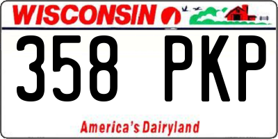 WI license plate 358PKP