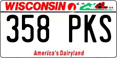 WI license plate 358PKS