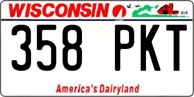 WI license plate 358PKT