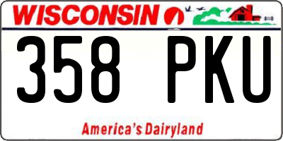 WI license plate 358PKU