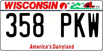 WI license plate 358PKW