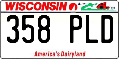 WI license plate 358PLD