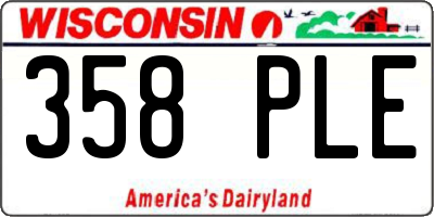 WI license plate 358PLE