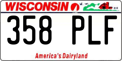 WI license plate 358PLF