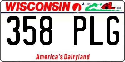 WI license plate 358PLG