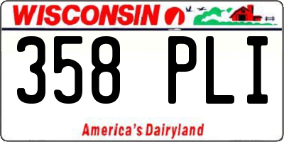 WI license plate 358PLI