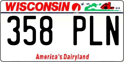 WI license plate 358PLN
