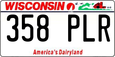 WI license plate 358PLR