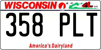 WI license plate 358PLT