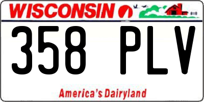 WI license plate 358PLV